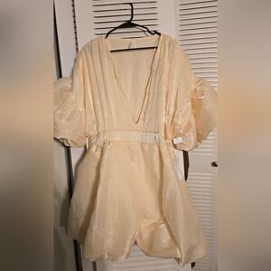 Cream Puff Sleeve Dress